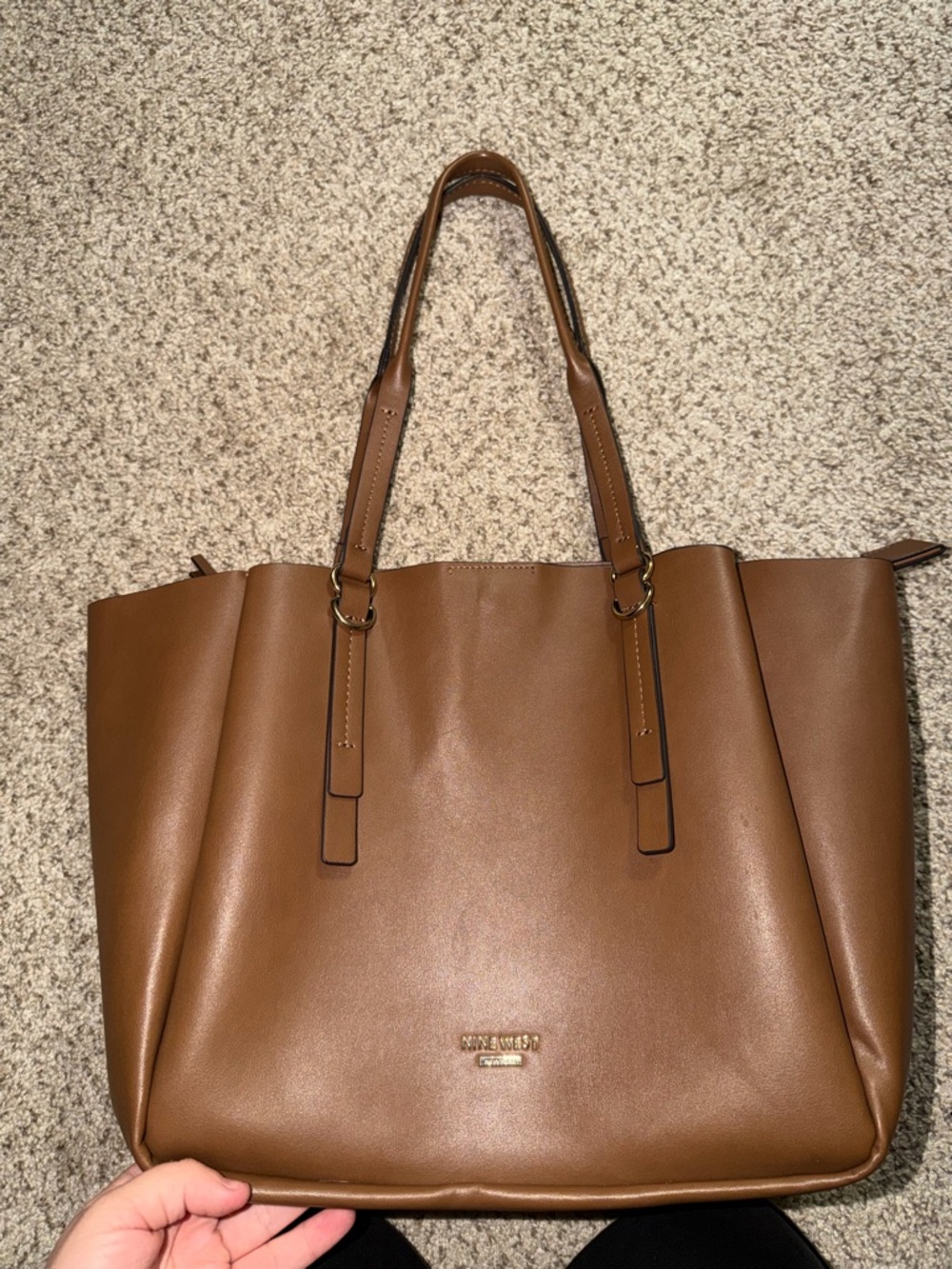 Nine West Cognac Brown Tote with Double Strap